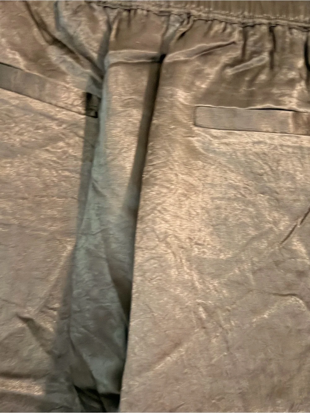 Stratus lace-trim pant in textured satin
